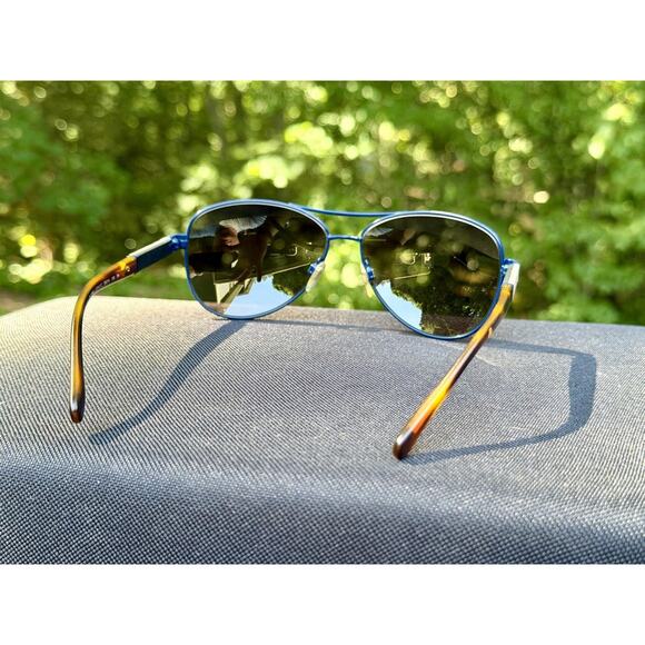 Burberry BE3080 Navy Blue Aviator Sunglasses Check Pattern Temples 59-14-135 main image 9